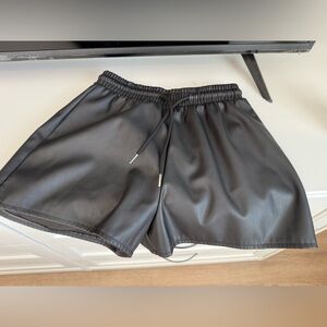 🔚 Refuge Black Faux Leather Shorts